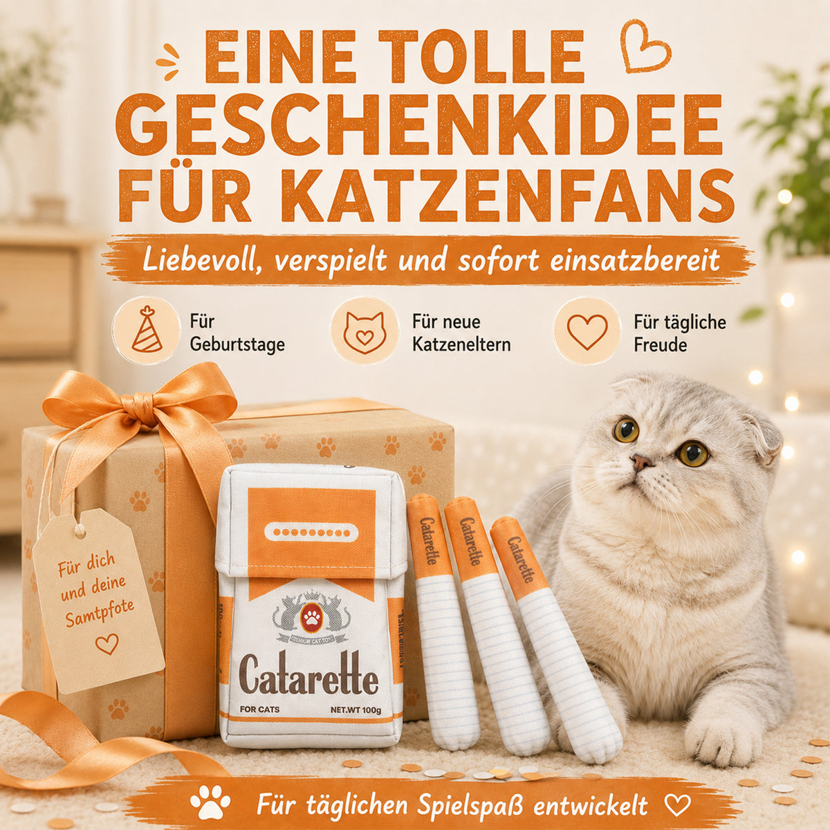 Catarette cat toy cigarette, catnip toy for indoor