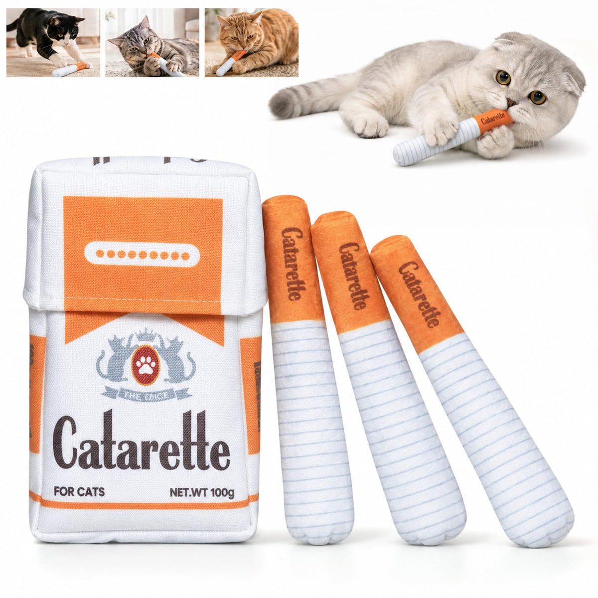 Catarette cat toy cigarette, catnip toy for indoor