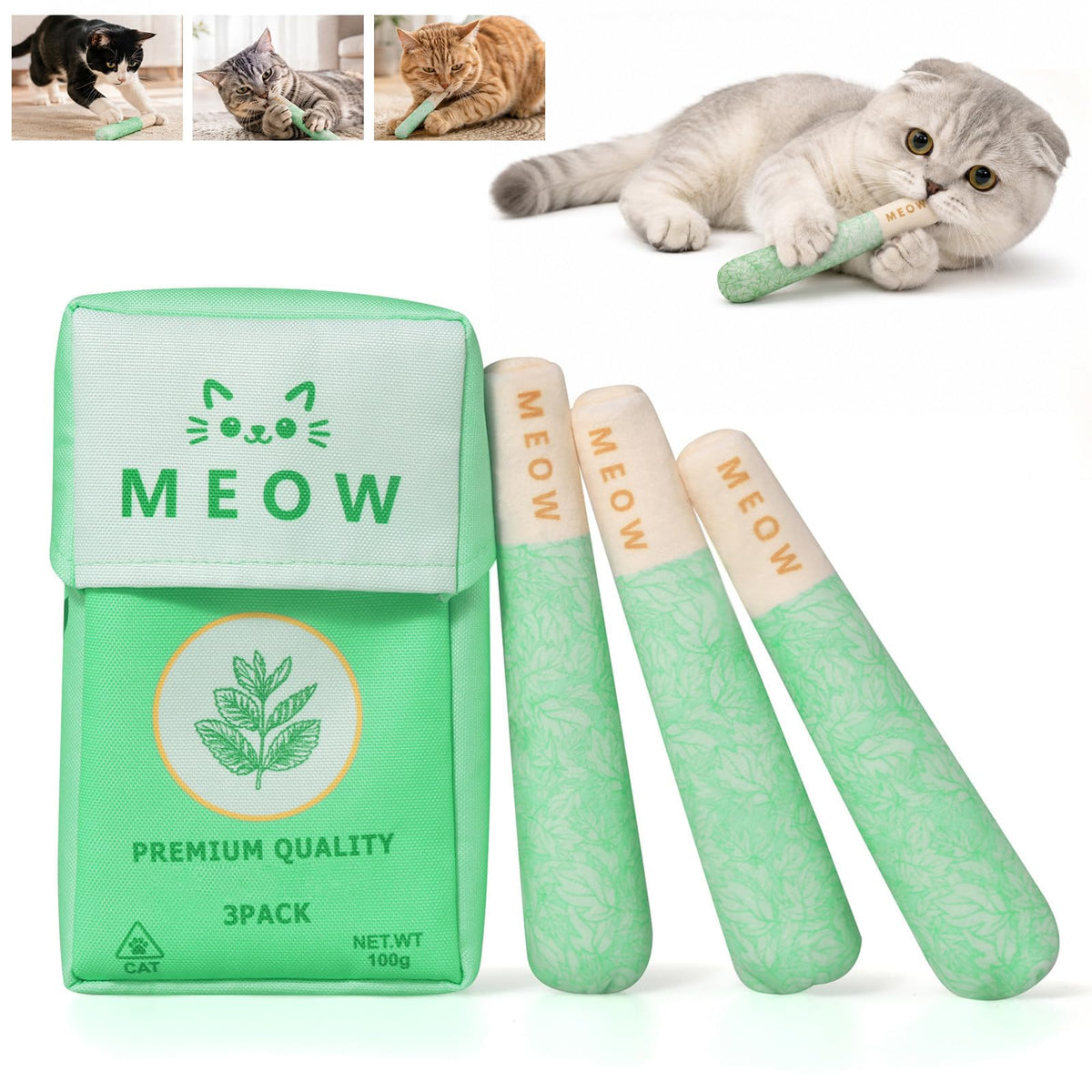 Catarette cat toy cigarette, catnip toy for indoor