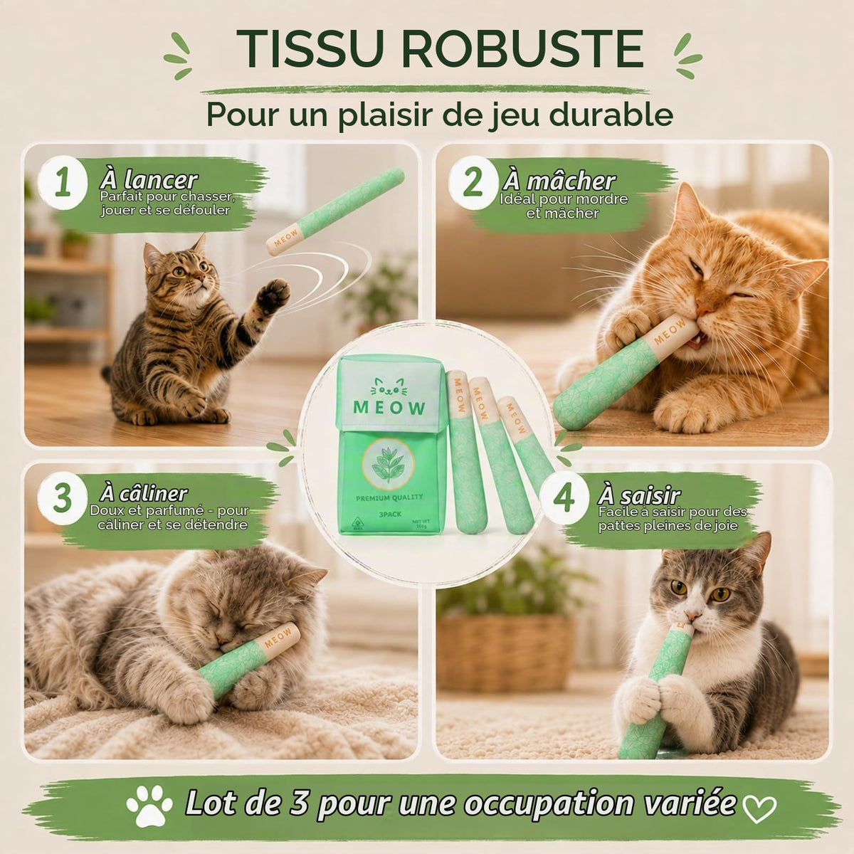 Catarette cat toy cigarette, catnip toy for indoor