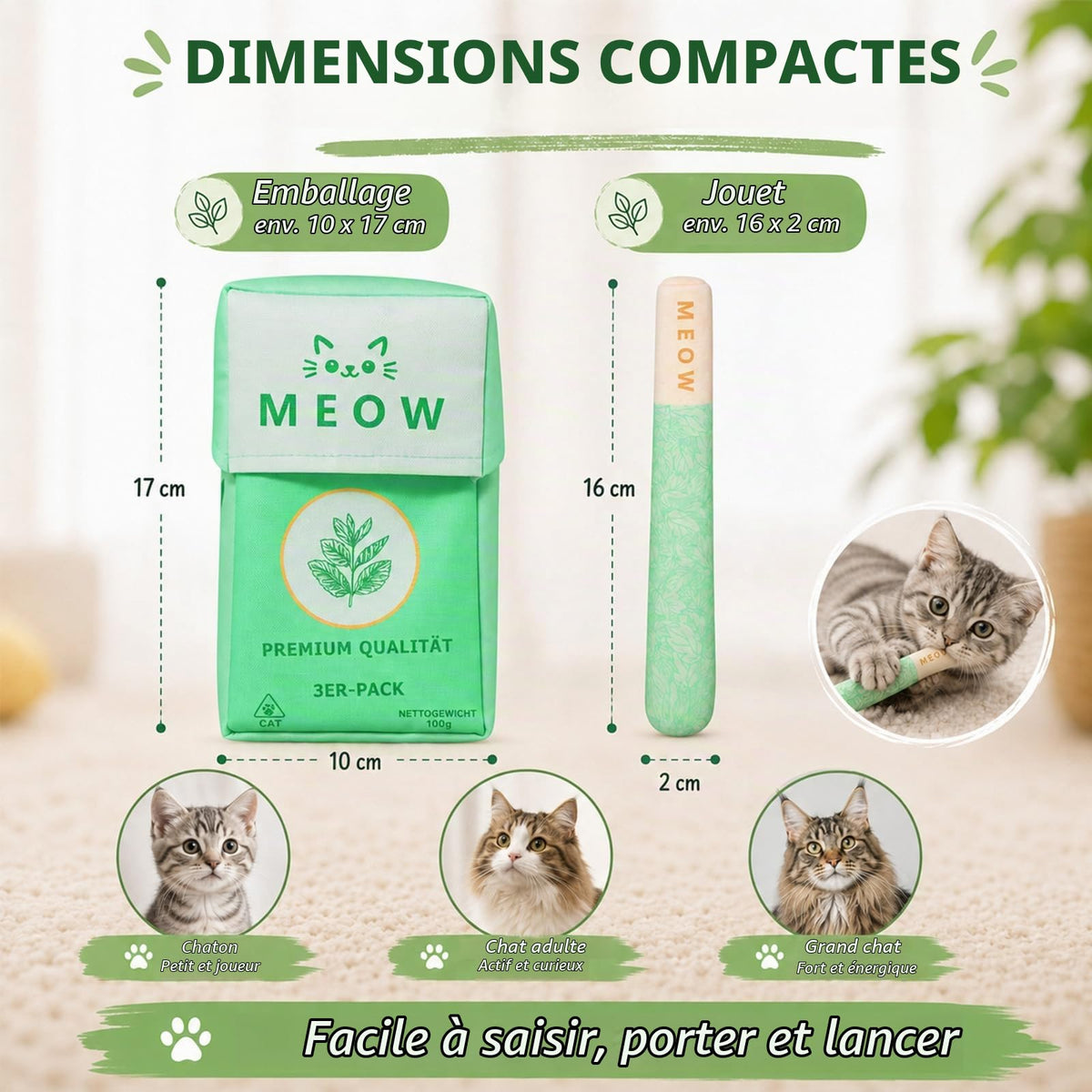 Catarette cat toy cigarette, catnip toy for indoor